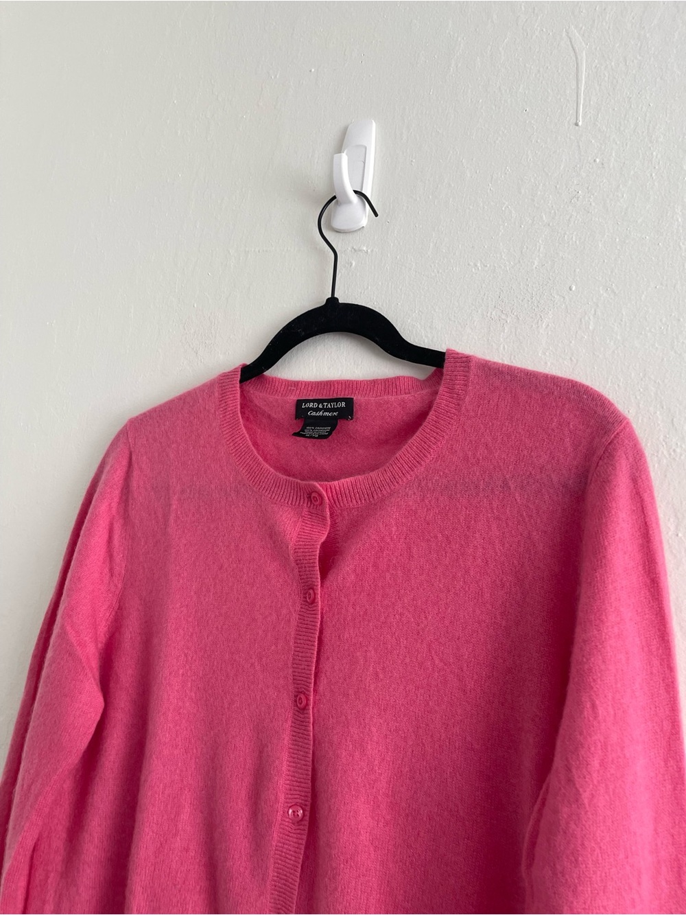 Lord & Taylor Pink Button Closure Long Sleeve Knit Cardigan Sweater Womens XL - Picture 6 of 9